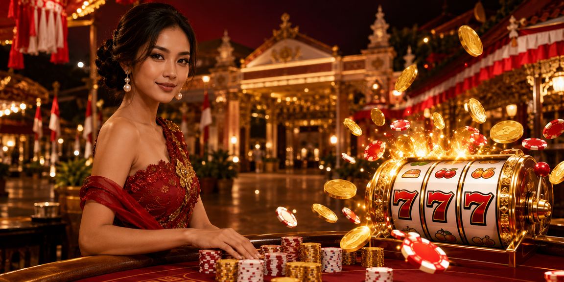 Festival slot game dengan warna cerah dan atmosfer meriah